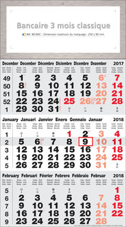 calendrier personnalise classique 3 mois
