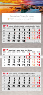 calendrier personnalise luxe 3 mois