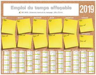 calendriers personnalises planning effacable